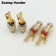 2Pcs Brass 4MM Speaker Amplifier Terminal Binding Post Banana Plug Socket Connector Long Thread adapter Red and Black 2024 - buy cheap