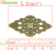 8Seasons Vintage Antique Bronze Color Filigree Stamping Wraps Connectors Pendants Embellishments DIY Making Jewelry Finding 2024 - buy cheap