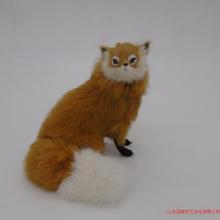 Modelo de simulação fox amarelo polietileno & peles de raposa engraçado presente cerca de 16 cm x 4 cm x 17 cm 2024 - compre barato