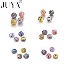 4pcs/lot 10mm Luxury Micro Pave Colorful AAA+ Zircon European Spacer Beads Round Ball Shape Charms for Bracelet Making Jewelry 2024 - buy cheap