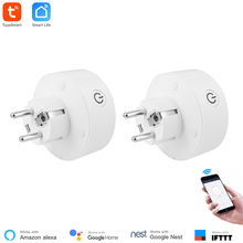 2 Pieces Smart Life App Remote Control WiFi Socket EU standard Power Monitoring Timer Function Compatible With Alexa Google Home 2024 - buy cheap