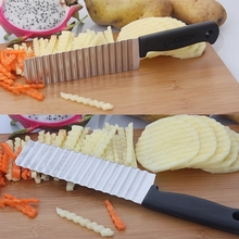 1pc Kitchen Accessories Potato French Fry Cutter Stainless Steel Serrated Blade Slicing for Banana Fruits Wave Potato Cutter 2024 - buy cheap