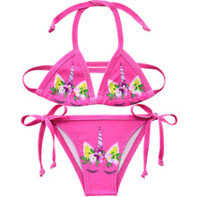 New 2019 Girls Lovely Unicorn Bikini Suits Summer Beach Wear Swimsuit For Girls 3-12years Children Girl Summer Swimwear G48-8069 2024 - buy cheap