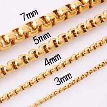 2/3/4/5/7mm Wide Boy Mans Gold Necklace Stainless Steel Chain New Trendy Chain Necklace 7-40" 2024 - buy cheap