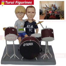 Personal Sculpture drum player music team player figurines design custom frame drum player bobblehead bobble head dolls figures 2024 - buy cheap