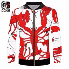 OGKB новые модные повседневные куртки мужские с принтом красный Омар 3D куртка пальто с молнией человек хип-хоп Уличная панк длинный рукав кардиган 2024 - купить недорого