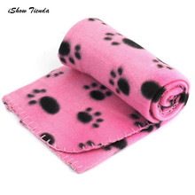 2020 New Lovely Design Paw Print Soft Warm Fleece Pet Blanket Dog Cat Mat Puppy Bed Sofa dieren benodigdheden kat Dropshipping 2024 - buy cheap