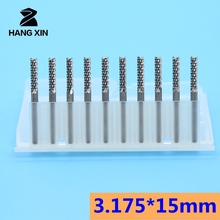 Tungsten Carbide PCB End Milling Cutter 3.175X15mm 10PCS Corn Dovetail Metal Milling Cutter Kit CNC Router Wood Carving Tools 2024 - buy cheap