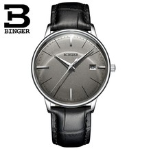 Horloges mannen Switzerland BINGER Automatic Watches Men luxury brand Sapphire Calendar Luminous Leather Mechanical Watch men 2024 - buy cheap