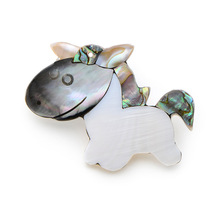 Wuli&Baby Natural Shell Horse Brooches For Women And Men Fashion Cute Horse Animal Brooch Banquet Weddings Brooch Gifts 2024 - buy cheap