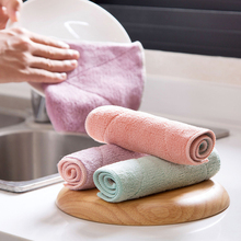 Toalha de mão anti-lubrificante, 1 peça, pano de lavar louça com fibras, pano de prato para limpeza da cozinha 2024 - compre barato
