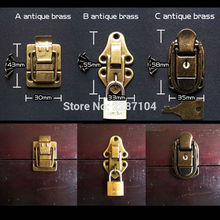 Antique Brass Vintage Jewelry Chest Wooden Box Suitcase Case furniture Leather Bag Trunk Hasp Latch Toggle Buckles Lock Clasp 2024 - buy cheap