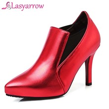 Lasyarrow Wedding Shoes Shallow Slip On Autumn Spring Shoes For Women High Heels Pointed Toe Short Boots Sexy Ladies Pumps Q243 2024 - buy cheap