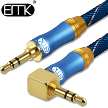 EMK-Cable auxiliar de 90 grados, conector macho de 3,5mm de ángulo recto, AUX para auriculares de coche MP3/4 AUX 2024 - compra barato