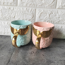 Beauty glazed-tazas de café con diseño de sirena, tazas de té con mango dorado y Perla esmaltada, marca de cerámica creativa, 420ML 2024 - compra barato