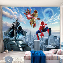 Custom 3D Photo wallpaper Batman Iron Man Wallpaper Spider Man Wall Murals Boys Bedroom Living room TV backdrop wall Room decor 2024 - buy cheap