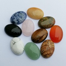Atacado Pedra Natural Misturado cabochon 25x18 MM forma Oval Beads para fazer jóias cab cabochão beads 12 Pçs/lote frete grátis 2024 - compre barato