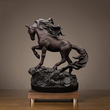 Vintage Lucky Horse Statue and Sculpture Resin Crafts Home Decoration Accessories Creative Business Marriage Birthday Gift 2024 - buy cheap