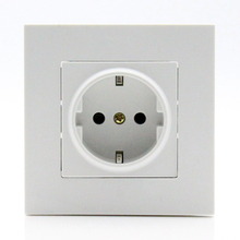 2018 Manufacturer New Arrival EU Standard Power Wall Socket, White Plastic, AC 110~250V 16A Wall Power Socket 2024 - buy cheap