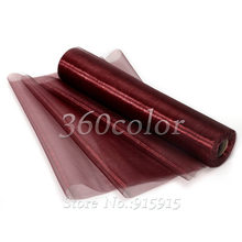 Burgundy Sheer Organza Roll 25Meters x 29cm Wedding party Decoration Chair Bow Sash Table Runner Swag 2024 - buy cheap