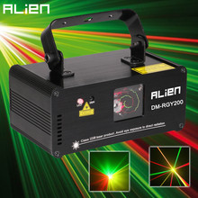 ALIEN Remote DMX512 200mW RGY Laser Stage Lighting Scanner Effect Dance DJ Disco Party Show Light Xmas Projector Lights 2024 - buy cheap