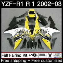 Yellow white Body For YAMAHA YZF R 1 YZF 1000 YZF-R1 2002 2003 20HC.15 YZF R1 02 03 YZF-1000 YZF1000 YZFR1 02 03 Fairing Frame 2024 - buy cheap