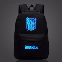 Mochila fluorescente luminosa de anime em titan, bolsa escolar para meninos e meninas adolescentes bolsa para estudantes 2024 - compre barato