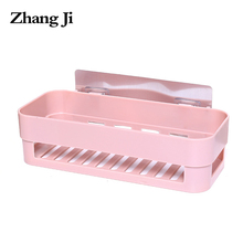 Zhangji prateleira de banheiro com fita adesiva sem rastros, suporte de prateleira para banheiro, acessórios de cozinha sem broca organizador suspenso 2024 - compre barato