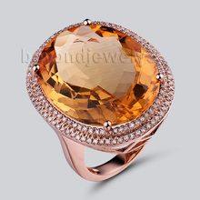 LANMI Natural Citrine Jewelry Genuine Citrine Diamond Engagement Rings 14Kt Rose Gold Wedding Ring For Sale  R0014 2024 - buy cheap