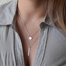 Multilayer Necklaces & Pendants For Women Gold Color Long Chain Female Pendant Necklace Fashion Jewelry Collier Femme 2024 - buy cheap