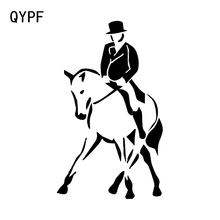 QYPF-pegatina de estilo Ecuestre para coche, decoración deportiva, accesorios, C16-0954 negro/plateado, 9,6x16,1 CM 2024 - compra barato