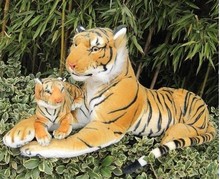 Simulación de dibujos animados Tigre amarillo 75 cm Madre y 30 cm niño Tigre peluche juguete regalo de Navidad h699 2024 - compra barato