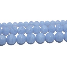 Wholesale Natural Stone Blue Lace Agates Round Loose Beads 4 6 8 10 MM Pick Size For Jewelry Making DIY Bracelet Necklace 2024 - buy cheap