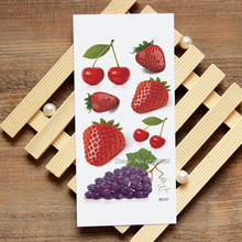 3D Strawberry Grapes Fruit Tattoo Decals Body Art Decal Strawberry Grapes Fruit Waterproof Paper Temporary Tattoo #001 2024 - buy cheap