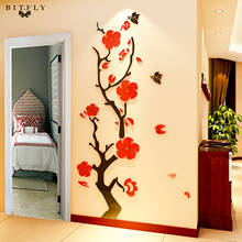 Hot sale 3D Removable Flowers tree Arcylic Wall Sticker Decal Home DIY Art living room kids bedroom Kitchen Decoration Wallpaper 2024 - buy cheap