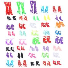 40 пар/лот мини кукольные Туфли разноцветные Босоножки на каблуке сандалии куклы обувь для девочек ролевые игрушки Детские куклы аксессуары каблуки 2024 - купить недорого