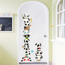 Наклейки на стену в виде милой панды и птиц для детей 2024 - купить недорого