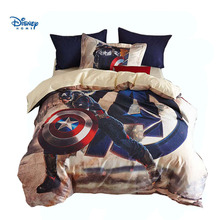 Disney-edredón de algodón con estampado de Los Vengadores, ropa de cama de tamaño completo con estampado de Capitán América, 100% king y queen 2024 - compra barato