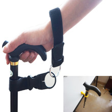Alça de pulso ajustável fácil ajuste bengala & muleta cana clip holder aperto ajuda 2024 - compre barato