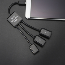 3 In1 Multi-Function Dual Micro USB Host OTG Hub Adapter Cable Male To Female Dual Micro USB 2.0 Host OTG Hub Adapter Cable 2024 - buy cheap
