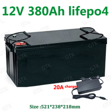 GTK Waterproof 12V 380AH Lifepo4 lithium battery NO 400Ah BMS 4S 12.8V for inverter UPS solar energy storage EV +20A Charger 2024 - buy cheap