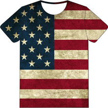 Camiseta con estampado 3d para niño y niña, camisa con estampado de bandera americana a rayas, Tops de verano, novedad de 2019 2024 - compra barato