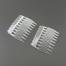 50PCS 4.0cm*5.0cm Mini 9teeth clear Plain Plastic Hair Combs for diy hair accessories,Transparent White side comb for DIY Crown 2024 - buy cheap
