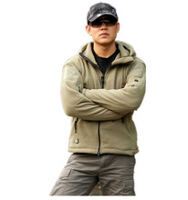 Куртка TAD Мужская тактическая, уличная Теплая Флисовая Куртка с капюшоном, армейский зеленый серый песок 2024 - купить недорого
