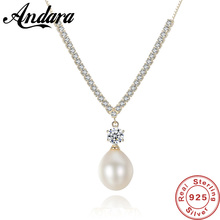 925 Sterling Silver Necklace 10-11mm Pearl AAA Zircon Pendant Jewelry for Women Wedding Necklaces 2024 - buy cheap