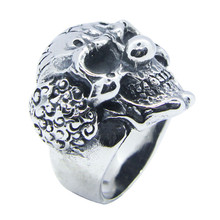 Support Dropship New Funny Clown Ring 316L Stainless Steel Jewelry Cool Band Party Skull Clown Ring 2024 - buy cheap