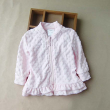 Spring Autumn Baby Girl Jacket Outerwear Jacquard Velvet Toddler Infant Heart Zipper Coat Princess Girls Clothing 2024 - buy cheap