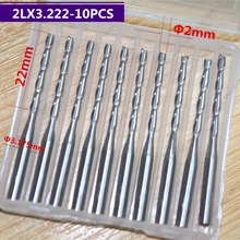 3.175mm*2.0mm*22mm,10pcs,Free shipping 2 Flutes End Mill,CNC milling Cutter,Solid carbide woodworking tool,PVC,MDF,Acrylic,wood 2024 - buy cheap