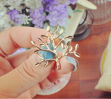 2016  wedding brooch  gold silver cute  leaves tree branch brooch Shawl Scarves Scarf  buckle Clips brooches for women 2024 - buy cheap