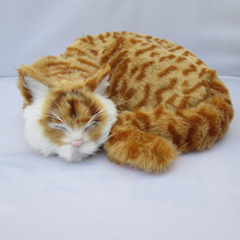 simulation sleeping cat lifelike handicraft yellow cat doll gift about 29x10x31cm 2024 - buy cheap